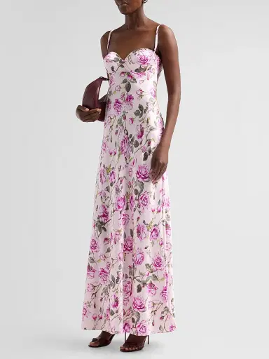 L'Agence Women's Sayla Floral Silk Maxi Dress - Light Purple Grandiflora Rose - Size 14 | Thumbnail 4 L'Agence Women's Sayla Floral Silk Maxi Dress - Light Purple Grandiflora Rose - Size 14 | Thumbnail 4