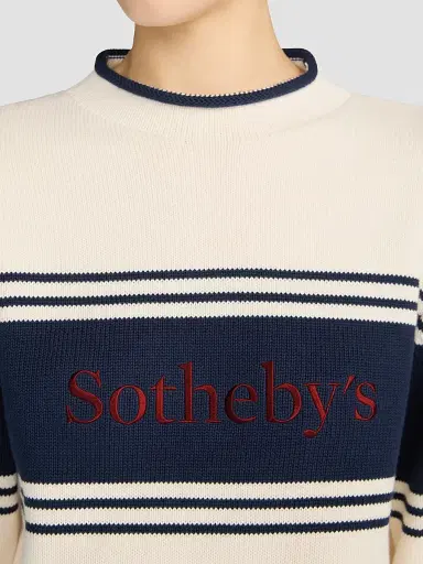 Frame Women's x Sotheby's Rolled Cotton Sweater - Cream Multi - Size XL | Thumbnail 5 Frame Women's x Sotheby's Rolled Cotton Sweater - Cream Multi - Size XL | Thumbnail 5