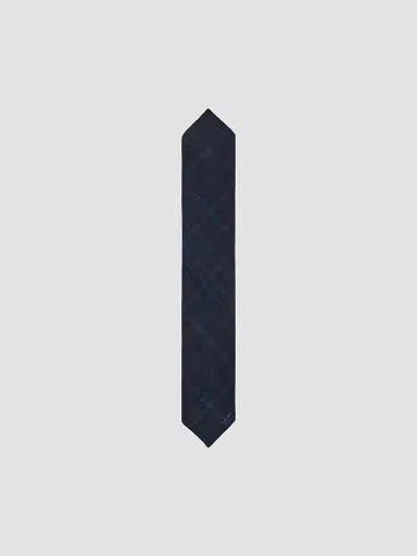 Ralph Lauren Purple Label Men's Plaid Silk-Linen Neckerchief - Navy | Thumbnail 4 Ralph Lauren Purple Label Men's Plaid Silk-Linen Neckerchief - Navy | Thumbnail 4