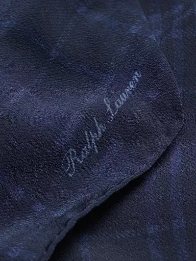 Ralph Lauren Purple Label Men's Plaid Silk-Linen Neckerchief - Navy | Thumbnail 6 Ralph Lauren Purple Label Men's Plaid Silk-Linen Neckerchief - Navy | Thumbnail 6