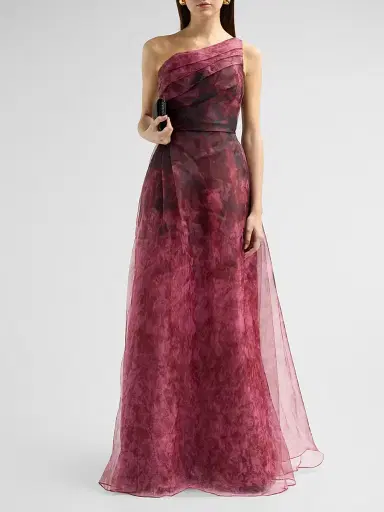 Rene Ruiz Collection Women's One-Shoulder Floral Organza Gown | Thumbnail 2 Rene Ruiz Collection Women's One-Shoulder Floral Organza Gown | Thumbnail 2