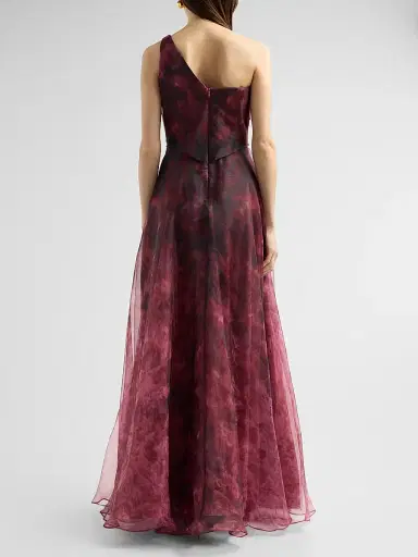 Rene Ruiz Collection Women's One-Shoulder Floral Organza Gown | Thumbnail 3 Rene Ruiz Collection Women's One-Shoulder Floral Organza Gown | Thumbnail 3