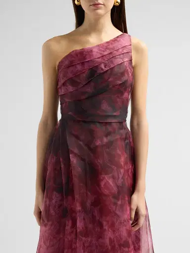 Rene Ruiz Collection Women's One-Shoulder Floral Organza Gown | Thumbnail 5 Rene Ruiz Collection Women's One-Shoulder Floral Organza Gown | Thumbnail 5