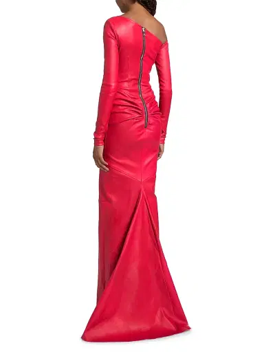 LaQuan Smith Women's Leather Off-The-Shoulder Gown | Thumbnail 5 LaQuan Smith Women's Leather Off-The-Shoulder Gown | Thumbnail 5