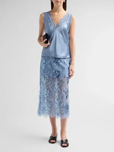 Cami NYC Women's Ola Lace Trim Satin Camisole - Mist - Size Large | Thumbnail 2 Cami NYC Women's Ola Lace Trim Satin Camisole - Mist - Size Large | Thumbnail 2