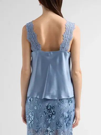 Cami NYC Women's Ola Lace Trim Satin Camisole - Mist - Size Large | Thumbnail 3 Cami NYC Women's Ola Lace Trim Satin Camisole - Mist - Size Large | Thumbnail 3