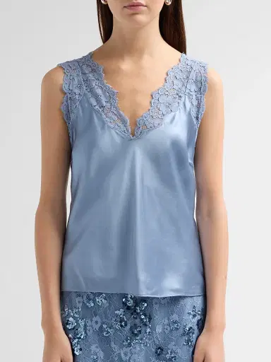 Cami NYC Women's Ola Lace Trim Satin Camisole - Mist - Size Large | Thumbnail 5 Cami NYC Women's Ola Lace Trim Satin Camisole - Mist - Size Large | Thumbnail 5
