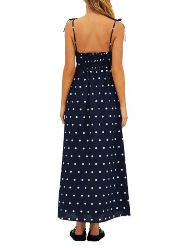 Beach Riot Women's Valory Cotton-Linen Polka Dot Maxi Dress - Navy Polka Dot | Thumbnail 5 Beach Riot Women's Valory Cotton-Linen Polka Dot Maxi Dress - Navy Polka Dot | Thumbnail 5