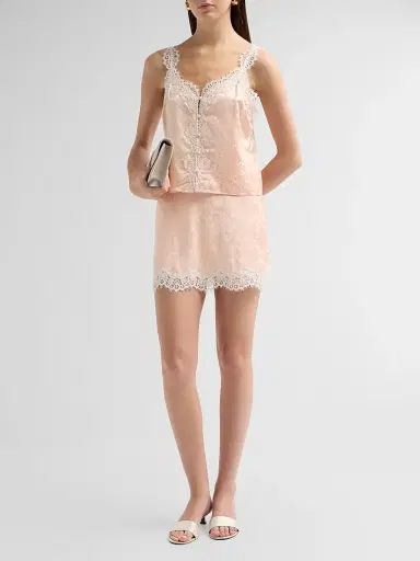 Cami NYC Women's Mildred Lace Trim Mini Skirt - Light Peach | Thumbnail 2 Cami NYC Women's Mildred Lace Trim Mini Skirt - Light Peach | Thumbnail 2