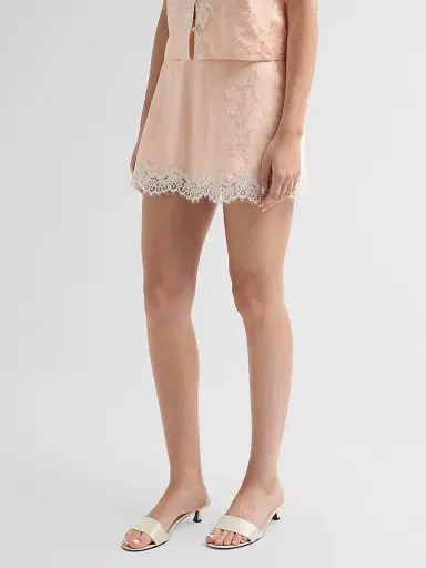 Cami NYC Women's Mildred Lace Trim Mini Skirt - Light Peach | Thumbnail 4 Cami NYC Women's Mildred Lace Trim Mini Skirt - Light Peach | Thumbnail 4