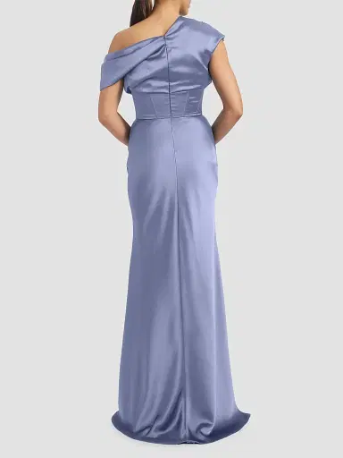 Amsale Women's Satin One-Shoulder Gown - Slate | Thumbnail 4 Amsale Women's Satin One-Shoulder Gown - Slate | Thumbnail 4
