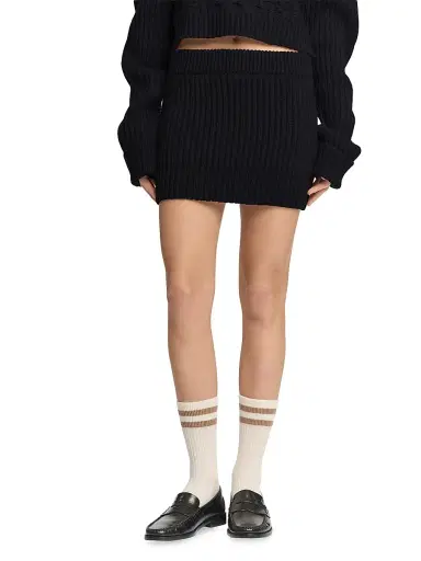 Malo Women's Rib-Knit Cashmere Miniskirt | Thumbnail 3 Malo Women's Rib-Knit Cashmere Miniskirt | Thumbnail 3