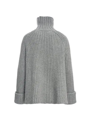 Malo Women's Rib-Knit Cashmere Raglan Turtleneck Sweater - Cemento | Thumbnail 3 Malo Women's Rib-Knit Cashmere Raglan Turtleneck Sweater - Cemento | Thumbnail 3