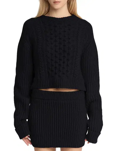 Malo Women's Cable-Knit Cashmere Sweater - Blue | Thumbnail 3 Malo Women's Cable-Knit Cashmere Sweater - Blue | Thumbnail 3