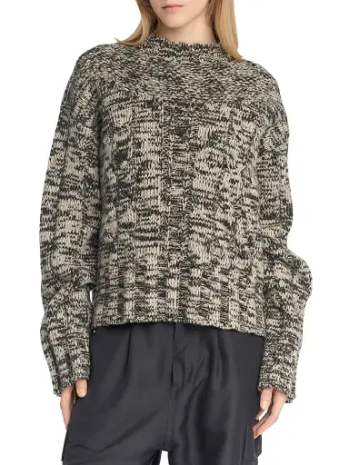Malo Women's Marled Wool-Silk Sweater - Nero Miele - Size Large | Thumbnail 3 Malo Women's Marled Wool-Silk Sweater - Nero Miele - Size Large | Thumbnail 3