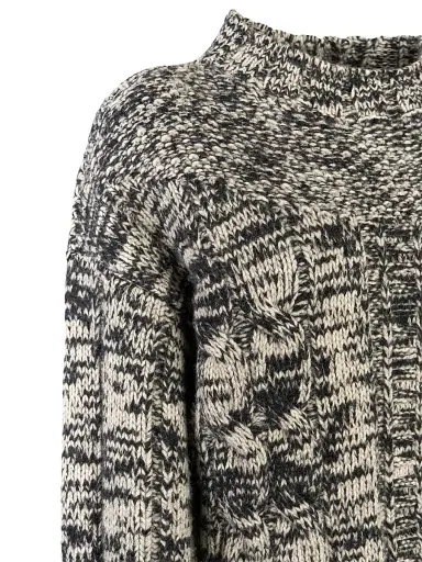 Malo Women's Marled Wool-Silk Sweater - Nero Miele - Size Large | Thumbnail 8 Malo Women's Marled Wool-Silk Sweater - Nero Miele - Size Large | Thumbnail 8