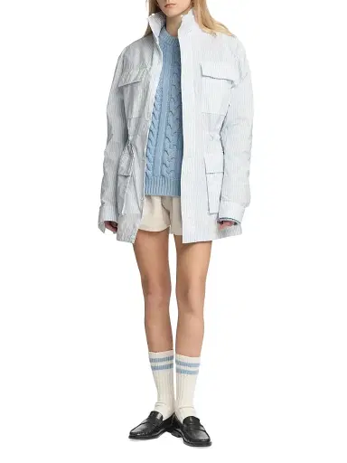 Malo Women's Oversized Field Jacket - Candido Fog Blue | Thumbnail 2 Malo Women's Oversized Field Jacket - Candido Fog Blue | Thumbnail 2