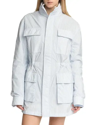 Malo Women's Oversized Field Jacket - Candido Fog Blue | Thumbnail 4 Malo Women's Oversized Field Jacket - Candido Fog Blue | Thumbnail 4