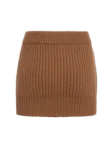 Malo Women's Rib-Knit Cashmere Miniskirt - Garofano | Thumbnail 2 Malo Women's Rib-Knit Cashmere Miniskirt - Garofano | Thumbnail 2