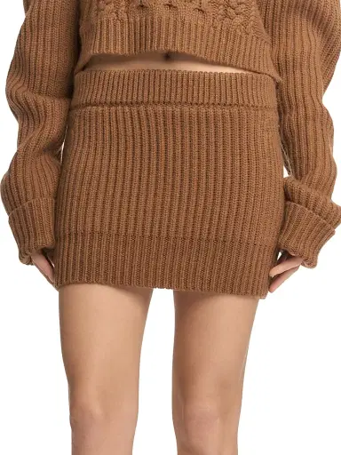 Malo Women's Rib-Knit Cashmere Miniskirt - Garofano | Thumbnail 3 Malo Women's Rib-Knit Cashmere Miniskirt - Garofano | Thumbnail 3