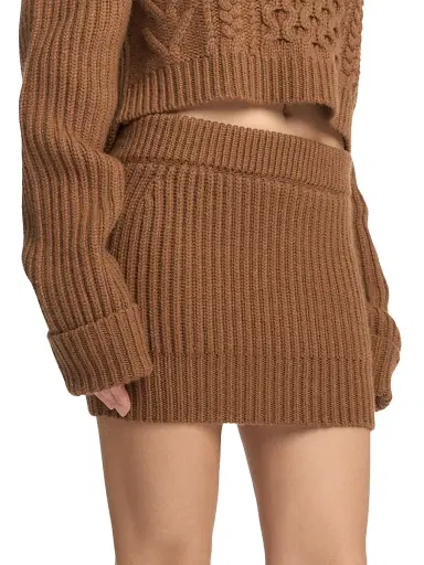 Malo Women's Rib-Knit Cashmere Miniskirt - Garofano | Thumbnail 4 Malo Women's Rib-Knit Cashmere Miniskirt - Garofano | Thumbnail 4