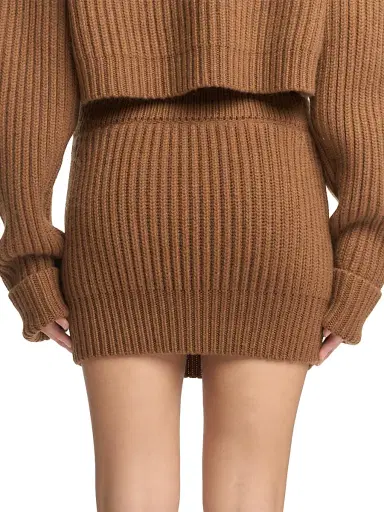 Malo Women's Rib-Knit Cashmere Miniskirt - Garofano | Thumbnail 5 Malo Women's Rib-Knit Cashmere Miniskirt - Garofano | Thumbnail 5