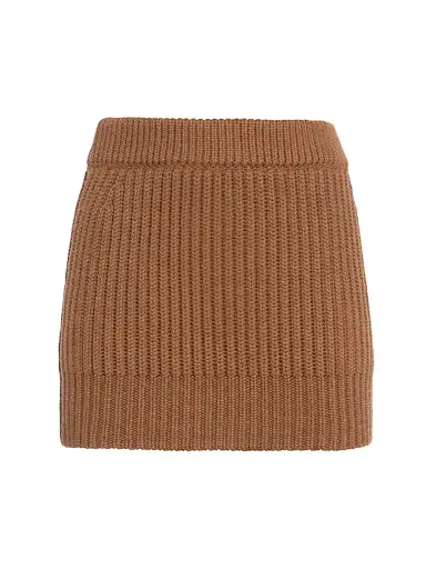 Malo Women's Rib-Knit Cashmere Miniskirt - Garofano | Thumbnail 1 Malo Women's Rib-Knit Cashmere Miniskirt - Garofano | Thumbnail 1