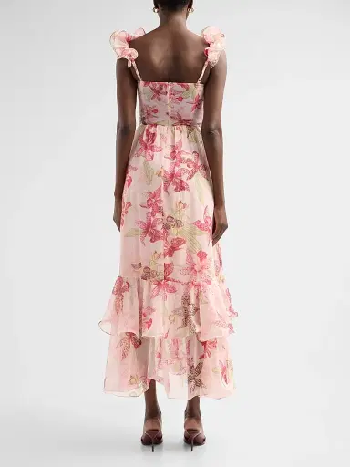 PatBo Women's Orchid Bloom Chiffon Corset Midi Dress - Rose - Size 8 | Thumbnail 3 PatBo Women's Orchid Bloom Chiffon Corset Midi Dress - Rose - Size 8 | Thumbnail 3