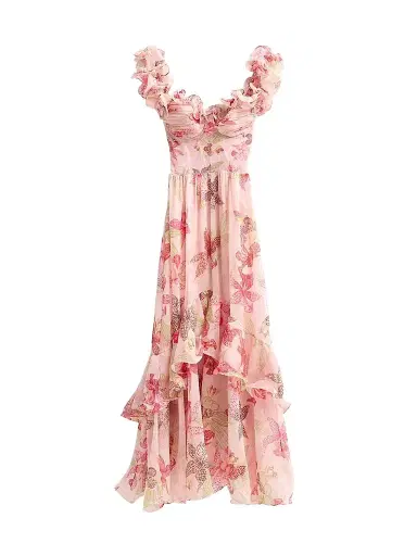 PatBo Women's Orchid Bloom Chiffon Corset Midi Dress - Rose - Size 8 | Thumbnail 1 PatBo Women's Orchid Bloom Chiffon Corset Midi Dress - Rose - Size 8 | Thumbnail 1