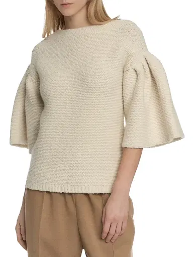 Malo Women's Wool-Cashmere Knit Puff-Sleeve Top - Margherita | Thumbnail 4 Malo Women's Wool-Cashmere Knit Puff-Sleeve Top - Margherita | Thumbnail 4
