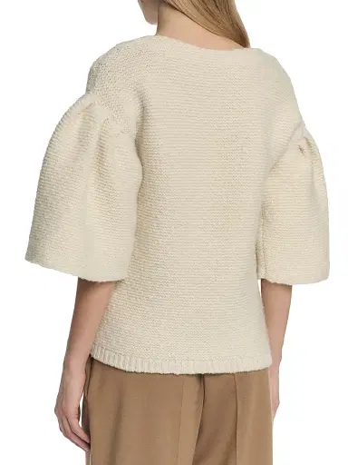 Malo Women's Wool-Cashmere Knit Puff-Sleeve Top - Margherita | Thumbnail 6 Malo Women's Wool-Cashmere Knit Puff-Sleeve Top - Margherita | Thumbnail 6