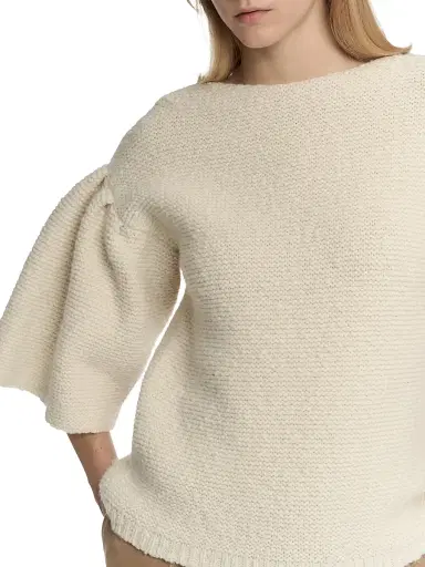 Malo Women's Wool-Cashmere Knit Puff-Sleeve Top - Margherita | Thumbnail 7 Malo Women's Wool-Cashmere Knit Puff-Sleeve Top - Margherita | Thumbnail 7