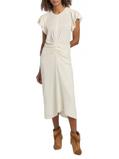 Isabel Marant Women's Terena Cinched Midi-Dress | Thumbnail 2 Isabel Marant Women's Terena Cinched Midi-Dress | Thumbnail 2