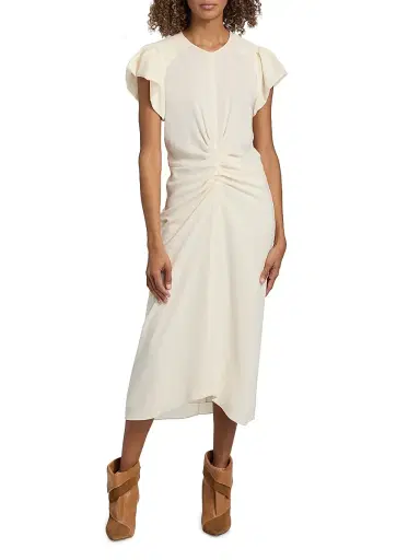 Isabel Marant Women's Terena Cinched Midi-Dress | Thumbnail 3 Isabel Marant Women's Terena Cinched Midi-Dress | Thumbnail 3