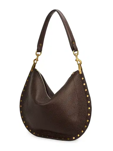 Isabel Marant Women's Oskan Soft Zip Leather Shoulder Bag - Coffee | Thumbnail 4 Isabel Marant Women's Oskan Soft Zip Leather Shoulder Bag - Coffee | Thumbnail 4