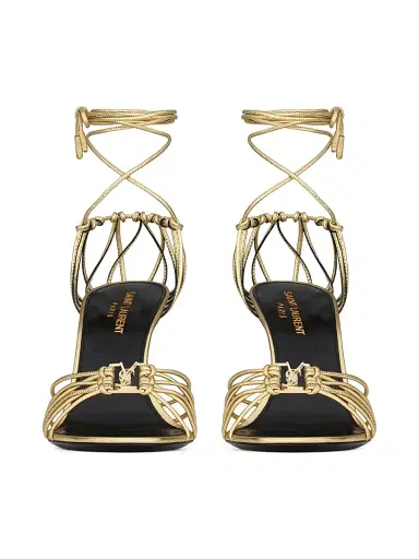 Saint Laurent Women's Babylone Sandals in Metallic Leather | Thumbnail 3 Saint Laurent Women's Babylone Sandals in Metallic Leather | Thumbnail 3