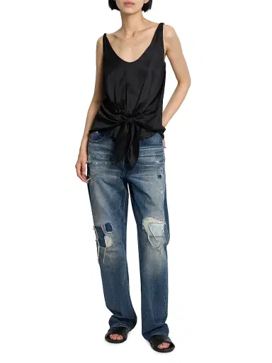 JW Anderson Women's Front-Knot Silk Top | Thumbnail 2 JW Anderson Women's Front-Knot Silk Top | Thumbnail 2