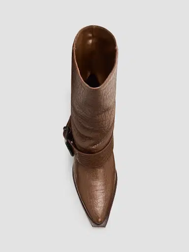 Schutz Women's Parker 85MM Buckled Leather Booties - Desert Brown | Thumbnail 5 Schutz Women's Parker 85MM Buckled Leather Booties - Desert Brown | Thumbnail 5