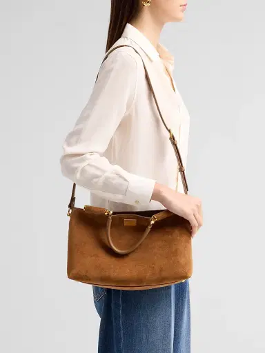 Dolce & Gabbana Women's Vittoria Suede Shoulder Bag - Cammello Caramello | Thumbnail 2 Dolce & Gabbana Women's Vittoria Suede Shoulder Bag - Cammello Caramello | Thumbnail 2