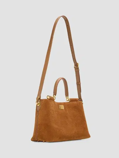 Dolce & Gabbana Women's Vittoria Suede Shoulder Bag - Cammello Caramello | Thumbnail 3 Dolce & Gabbana Women's Vittoria Suede Shoulder Bag - Cammello Caramello | Thumbnail 3