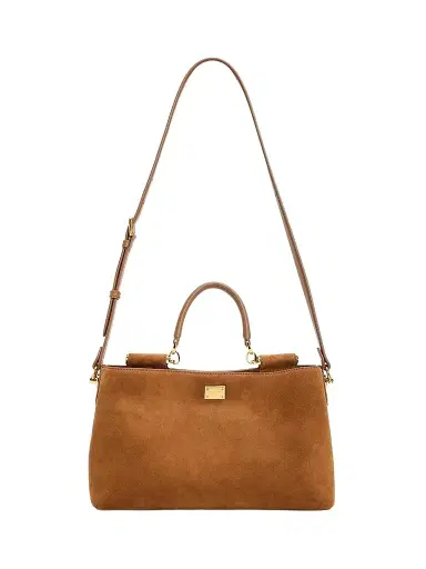 Dolce & Gabbana Women's Vittoria Suede Shoulder Bag - Cammello Caramello | Thumbnail 1 Dolce & Gabbana Women's Vittoria Suede Shoulder Bag - Cammello Caramello | Thumbnail 1