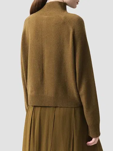Marella Women's Pure Cashmere Mock Polo Neck Jumper - Oil Green | Thumbnail 4 Marella Women's Pure Cashmere Mock Polo Neck Jumper - Oil Green | Thumbnail 4