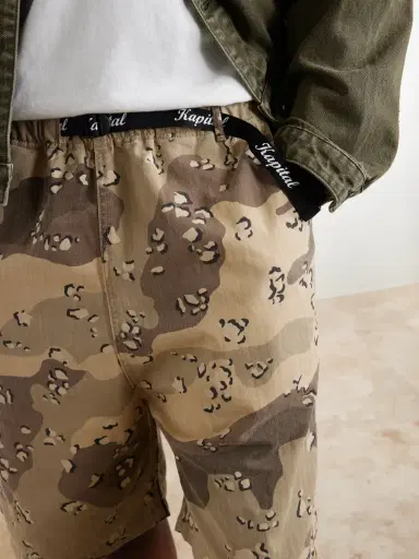 KAPITAL Easy Straight-Leg Herringbone Camouflage-Print Cotton Shorts - Men | Thumbnail 4 KAPITAL Easy Straight-Leg Herringbone Camouflage-Print Cotton Shorts - Men | Thumbnail 4