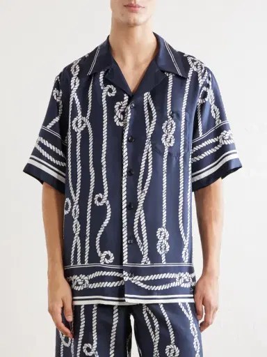 Dolce & Gabbana Marina Camp-Collar Printed Silk-Twill Shirt - Men | Thumbnail 3 Dolce & Gabbana Marina Camp-Collar Printed Silk-Twill Shirt - Men | Thumbnail 3
