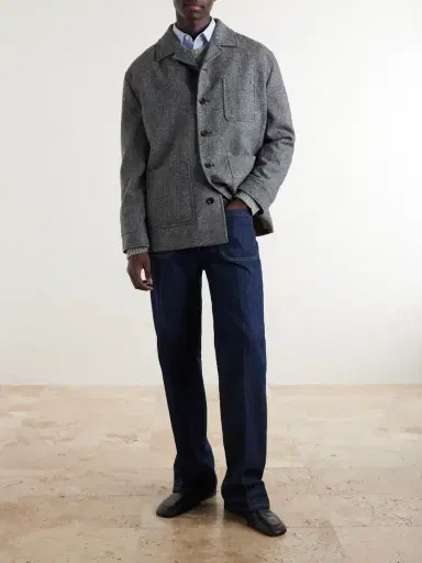 Valentino Garavani VLogo-Embellished Mélange Virgin Wool Blouson Jacket - Men | Thumbnail 2 Valentino Garavani VLogo-Embellished Mélange Virgin Wool Blouson Jacket - Men | Thumbnail 2
