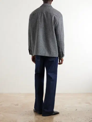 Valentino Garavani VLogo-Embellished Mélange Virgin Wool Blouson Jacket - Men | Thumbnail 4 Valentino Garavani VLogo-Embellished Mélange Virgin Wool Blouson Jacket - Men | Thumbnail 4