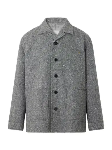 Valentino Garavani VLogo-Embellished Mélange Virgin Wool Blouson Jacket - Men | Thumbnail 1 Valentino Garavani VLogo-Embellished Mélange Virgin Wool Blouson Jacket - Men | Thumbnail 1