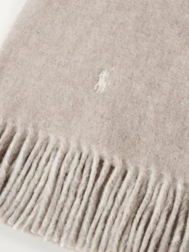 Polo Ralph Lauren Logo-Embroidered Reversible Fringed Recycled Wool and Nylon-Blend Scarf - Men | Thumbnail 4 Polo Ralph Lauren Logo-Embroidered Reversible Fringed Recycled Wool and Nylon-Blend Scarf - Men | Thumbnail 4
