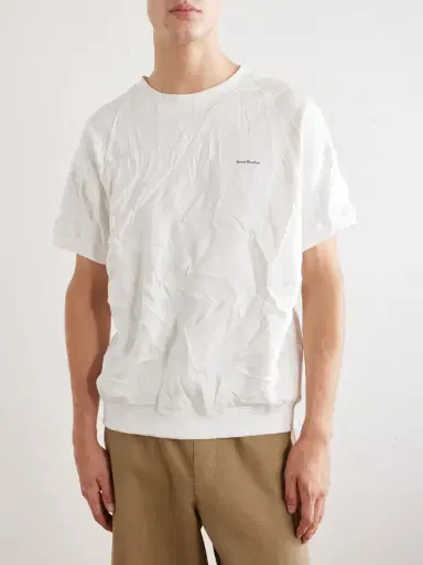 Acne Studios Fansas Logo-Print Crinkled-Jersey T-Shirt - Men | Thumbnail 3 Acne Studios Fansas Logo-Print Crinkled-Jersey T-Shirt - Men | Thumbnail 3