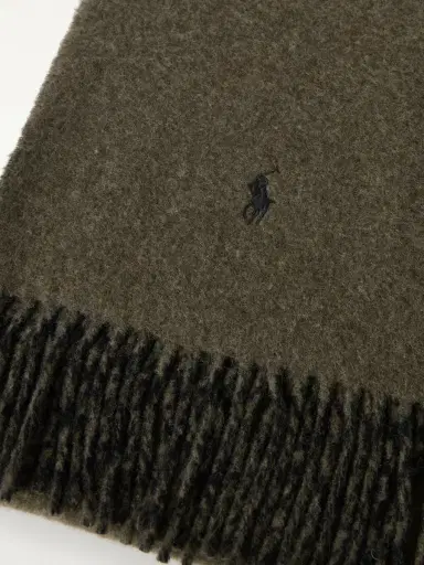 Polo Ralph Lauren Logo-Embroidered Reversible Fringed Recycled Wool and Nylon-Blend Scarf - Men | Thumbnail 4 Polo Ralph Lauren Logo-Embroidered Reversible Fringed Recycled Wool and Nylon-Blend Scarf - Men | Thumbnail 4